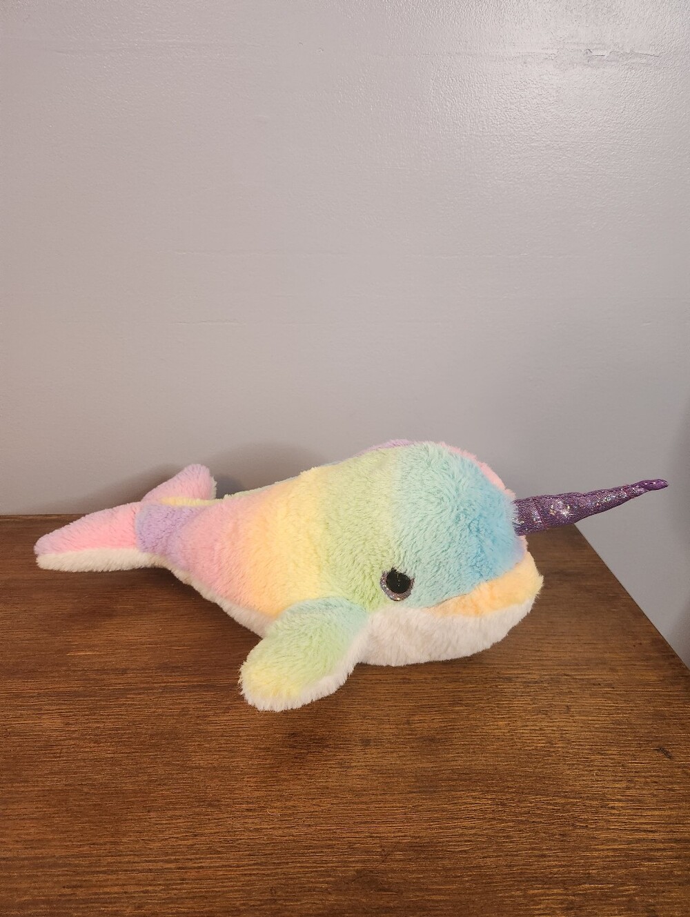 Fiesta Toys Rainbow Sherbet Narwhal Plush Stuffed Animal Toy 14"